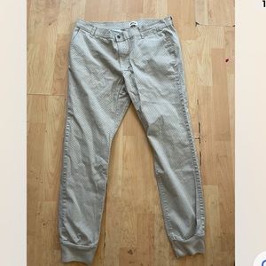 RUSTIC DIME Sunset Jogger Tan Khaki Pants Gray Dots Size 38 Woman Casual W12